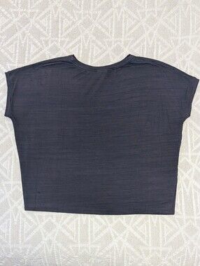 J. Jill Wearever Collection Navy Short Sleeve Top/Tee